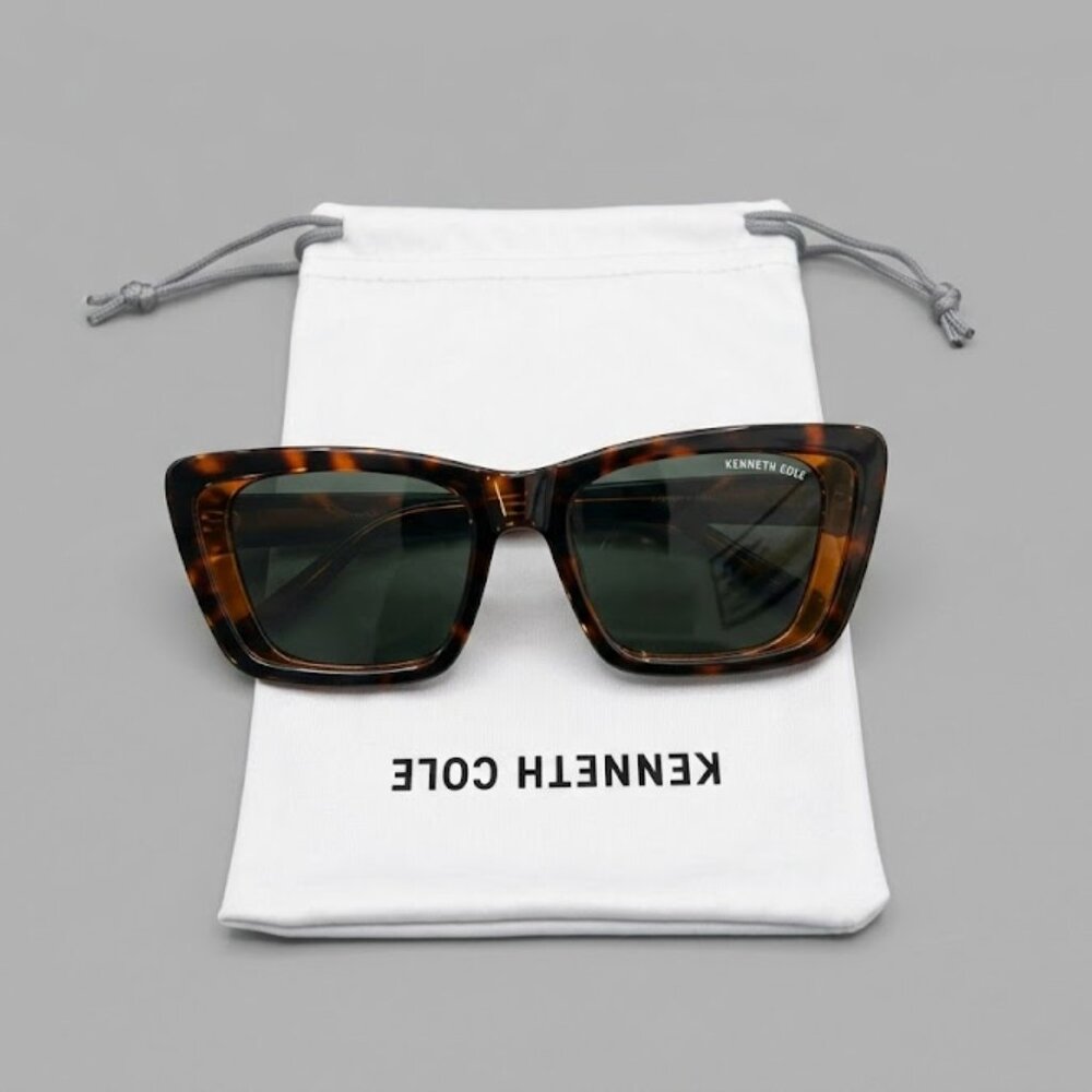 NWT Kenneth Cole Brown Tortoise Cat-Eye Sunglasses - Chic & Timeless - Picture 6 of 7